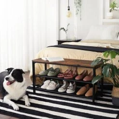 VASAGLE Schuhbank »LBS73 LBS74 LBS078«, Schuhregal mit Sitzfläche, Schuhablage, Flur, verschiedene Größen, vintage Grau -Vasagleau Geschaft 003ddd0f 6910 4629 b571 723fafae053b