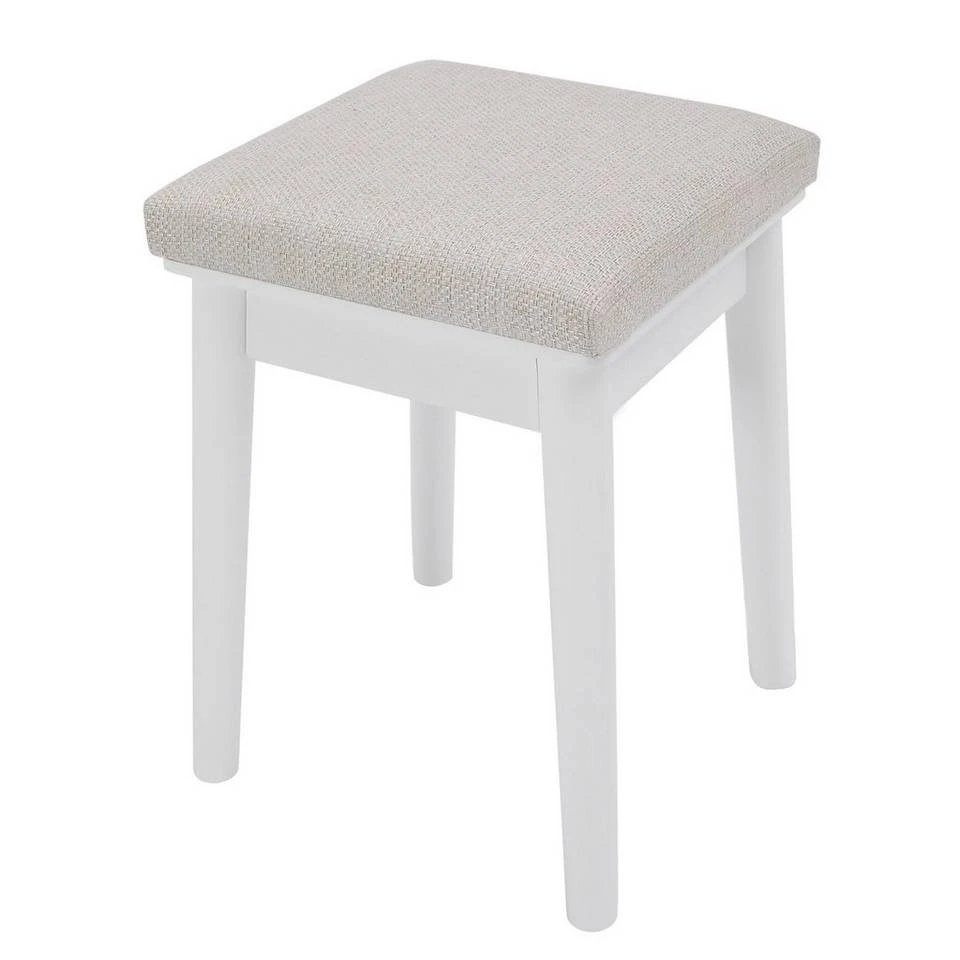 VASAGLE Schminktisch »RDT32K«, Frisiertisch, Kosmetiktisch mit Hocker, 4 Schubladen, weiß-naturfarben 8 VASAGLE Schminktisch »RDT32K«, Frisiertisch, Kosmetiktisch mit Hocker, 4 Schubladen, weiß-naturfarben – Bild 6