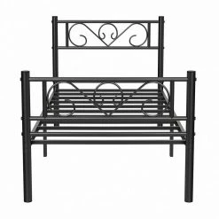 VASAGLE Metallbett »RMB061 RMB063«, Einzelbett, Doppelbett, mit Lattenrost und Bettgestell, für kleine Räume, Gästebett Schwarz, Weiß -Vasagleau Geschaft 01ecbc2c 6af0 4544 bea0 51f3300c977b