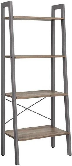 VASAGLE Standregal »LLS44MG LLS44X LLS45X«, Bücherregal, Leiterregal mit 4 Ebenen, vintage Grau -Vasagleau Geschaft 023746fd 68d0 4e5d b4a9 15053cd8102a