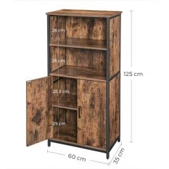 VASAGLE Highboard »LSC66«, Kommode, mit 2 offenen Regalfächern, Holzoptik, Hohe 125 cm, Wohnzimmer, Flur, Büro, vintage -Vasagleau Geschaft 04019dd1 5f32 4f03 a4b1 f621c095cfea
