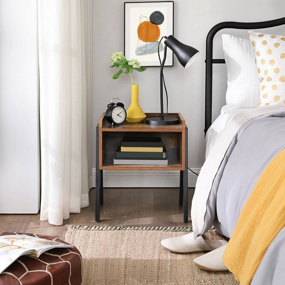 VASAGLE Nachttisch »LET54X LET799B01« (1-St), Beistelltisch, stapelbarer Nachtschrank, Metallbeine, vintage 13 VASAGLE Nachttisch »LET54X LET799B01« (1-St), Beistelltisch, stapelbarer Nachtschrank, Metallbeine, vintage – Bild 11