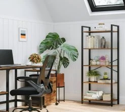 VASAGLE Bücherregal »LLS061B01 LLS60BX LLS060B02 LLS062B01«, Standregal, Stahlgestell, Büro und Flur, Industrie-Design Greige-schwarz, Vintage -Vasagleau Geschaft 07fe47f3 582e 4a2a 8bca e87458030e6c