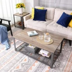 VASAGLE Couchtisch »LCT61«, Fernsehtisch mit großer Ablage, rautenförmiges Gitter, schwarzes Gestell, 106,2 x 60,2 x 45 cm Grau, Vintage 25 VASAGLE Couchtisch »LCT61«, Fernsehtisch mit großer Ablage, rautenförmiges Gitter, schwarzes Gestell, 106,2 x 60,2 x 45 cm Grau, Vintage -Vasagleau Geschaft 08ae6bd0 8070 44be bd4b eb5e58eaa0db