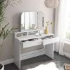 VASAGLE Schminktisch »RDT115W01«, Frisiertisch, Kosmetiktisch mit Klappspiegel und 2 Schubladen, mit 3 offenen Fächern -Vasagleau Geschaft 08f0d814 ec91 4296 9696 7871d5343b97