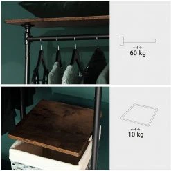 VASAGLE Kleiderständer »HSR66BX«, Schwerlast Garderobenständer auf Rollen, vintage -Vasagleau Geschaft 0a881d3a e8de 4df4 8080 097c4e1dcf20