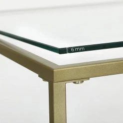 VASAGLE Couchtisch »LGT031A01«, Sofatisch, Beistelltisch, mit Hartglas und engmaschiger Gitterablage, aus Metallgestell, Gold-Transparent -Vasagleau Geschaft 0b3c9955 8988 4d0d bbaf 308703798219