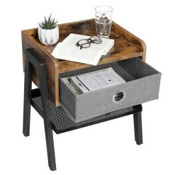 VASAGLE Nachttisch »LET64X«, Beistelltisch, Nachtschrank, Ablage mit herausnehmbarer Stoffschublade -Vasagleau Geschaft 0bef40d0 d15e 4372 b930 8a0df7bb3d8a