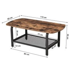 VASAGLE Couchtisch »LCT10X«, Kaffeetisch Metallgestell, vintage -Vasagleau Geschaft 0cbdd32b 1938 4393 9ecf 13abf159ccd1