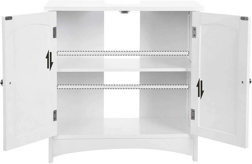 VASAGLE Waschbeckenunterschrank »BBC01WT BBC001G01« Unterschrank, 60 x 60 x 30 cm, Landhausstil Grau, Weiß 5 VASAGLE Waschbeckenunterschrank »BBC01WT BBC001G01« Unterschrank, 60 x 60 x 30 cm, Landhausstil Grau, Weiß – Bild 4