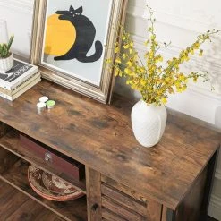 VASAGLE Lowboard »LTV43BX / MB«, TV-schrank, Fernsehtisch, mit 2 Schränken und 2 Regalebenen, 110 x 40 x 50 cm, Industrie-Design Greige-Schwarz, Vintage -Vasagleau Geschaft 0d8be853 2f28 45ce bdd2 712db162f0d1