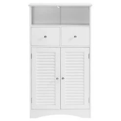 VASAGLE Badkommode »BBC145W01«, Kommode mit 2 Türen, 2 Schubladen, Hoch 108 cm, verstellbare Regalebene, skandinavischer Stil, weiß -Vasagleau Geschaft 115fd985 c7e2 4eb7 97e9 fbff692f26fc