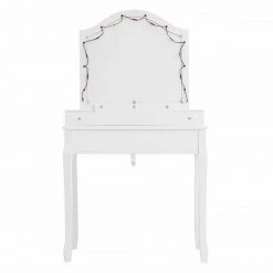 VASAGLE Schminktisch »RDT170W01«, Frisiertisch, Kosmetiktisch, mit gepolsterter Hocker, 10 Glühbirnen, weiß -Vasagleau Geschaft 1281d23d 46d1 40ed 9948 4025e6263387