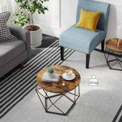 VASAGLE Beistelltisch »LET040B01«, 2er Set Couchtische, robust, Stahlrahmen, Ø 50cm, 40cm, vintage -Vasagleau Geschaft 14007e9f f183 43f3 93f5 5164db82fb84