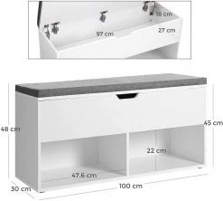 VASAGLE Schuhbank »LHS21WT«, Sitzbank, 2 offene Fächer, weiß 13 VASAGLE Schuhbank »LHS21WT«, Sitzbank, 2 offene Fächer, weiß -Vasagleau Geschaft 16c1e244 4d41 4aad 85b3 b26c401ac3fd