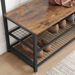 VASAGLE Garderobenständer »HSR46BX«, Garderobe mit 9 Kleiderhaken und Schuhregal, vintage -Vasagleau Geschaft 17f5fc99 6802 420b ae64 d11a119e6976