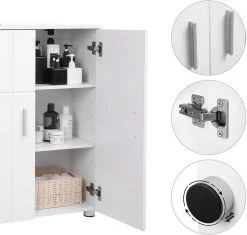 VASAGLE Kommode »BBK42WT«, Badezimmerschrank, Beistellschrank, Flurschrank, weiß 12 VASAGLE Kommode »BBK42WT«, Badezimmerschrank, Beistellschrank, Flurschrank, weiß -Vasagleau Geschaft 1bb82c3f bb11 4791 877c ce6a709703e8