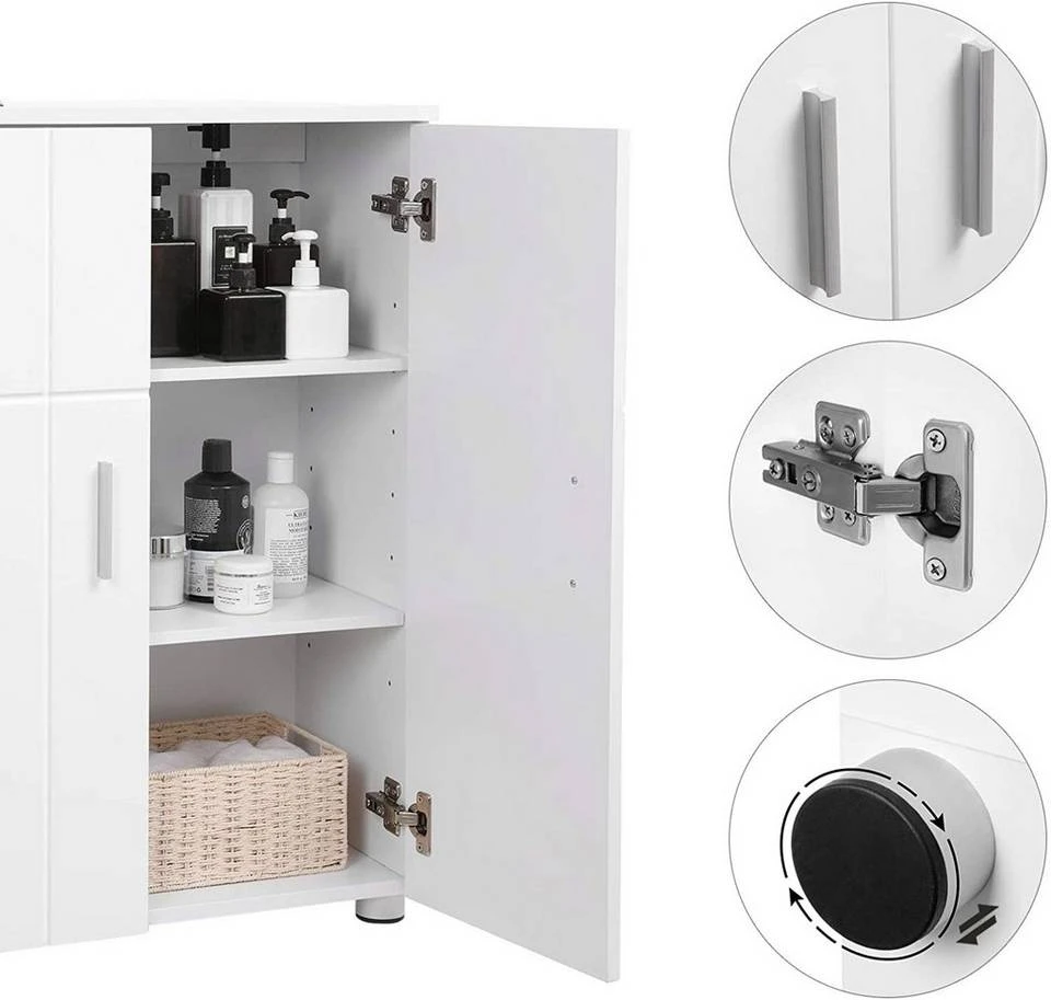 VASAGLE Kommode »BBK42WT«, Badezimmerschrank, Beistellschrank, Flurschrank, weiß 6 VASAGLE Kommode »BBK42WT«, Badezimmerschrank, Beistellschrank, Flurschrank, weiß – Bild 4