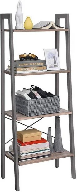 VASAGLE Standregal »LLS44MG LLS44X LLS45X«, Bücherregal, Leiterregal mit 4 Ebenen, vintage Grau -Vasagleau Geschaft 1cc2024c fe45 4bd8 beed 2ce808773f2a