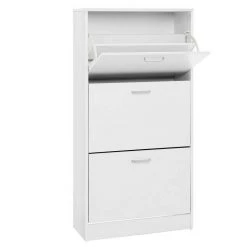 VASAGLE Schuhschrank »LBC03« Schuhregal mit 3 Klappen und Ebenen, perfekt für schmale Flure, 60 x 24 x 120 cm (L x B x H) Eichenfarben, Vintage, Wei&szlig; -Vasagleau Geschaft 1d40c94c 4235 4c72 8b46 57e2255a3067