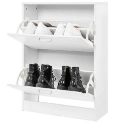 VASAGLE Schuhschrank »LBC602H LBC02WT« Schuhkommode, Trennwände verstellbar und abnehmbar, für 12 Paar Damenschuhe oder 8 Paar Herrenschuhe Eichefarben, Wei&szlig; -Vasagleau Geschaft 1d4918a6 ef1f 4b11 8704 8e19ba6eae24