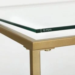 VASAGLE Beistelltisch »LGT030W01 LGT030A01«, Couchtisch mit 2 Ebenen, aus Hartglas, Gold-Transparent -Vasagleau Geschaft 1e56ed03 5f9f 4f1c b48c 69241b040f8d