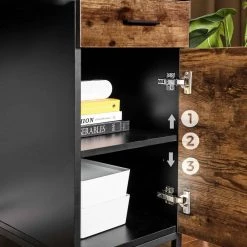 VASAGLE Computertisch »LWD65X«, Schreibtisch mit Regalaufsatz, mit Schrank und Schublade, vintagebraun-schwarz -Vasagleau Geschaft 2115f12b 3acb 4b9d a110 348ad3332125