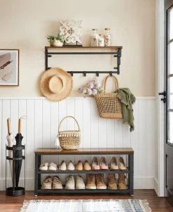 VASAGLE Schuhbank »LBS73 LBS74 LBS078«, Schuhregal mit Sitzfläche, Schuhablage, Flur, verschiedene Größen, vintage Grau -Vasagleau Geschaft 21ab7de0 ab16 482b 8876 d4ec8a97a60b