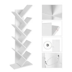 VASAGLE Bücherregal »LBC11BX LBC11WTV1«, Standregal mit 8 Ebenen, in Baumform, für Wohnzimmer, Homeoffice und Büro Vintage, Weiß -Vasagleau Geschaft 2352a63e 699c 42ff 8728 3ed5772a61be