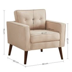 VASAGLE Relaxsessel »LAC003G01 LAC003M01«, Fernsehsessel, Loungesessel, mit Sitzkissen, für Wohnzimmer, Büro Beige, Grau -Vasagleau Geschaft 2358ee1a b837 471a 8c5a 8dbc88cc4c43