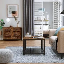 VASAGLE Kommode »LSC081B01«, Sideboard, Küchenschrank mit Schiebetüren, Wohnzimmer, Flur, Homeoffice, Stahlgestell, Breite 100 cm, vintage -Vasagleau Geschaft 23c72b5e aee8 4737 82c1 800d8af80a1a