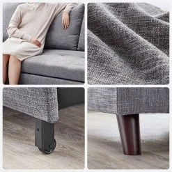 VASAGLE Schlafsofa »LCS801«, Bettsofa mit Stauraum, Ecksofa, mit Becherhalter, einfache Montage, 223 x 142 x 88 cm (L x B x H), modern Dunkelgrau, Hellgrau -Vasagleau Geschaft 2621a5f1 f4b1 4b48 8370 9b60d44e25bb