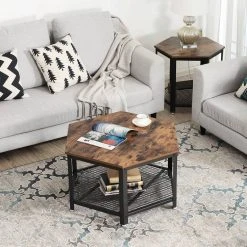 VASAGLE Couchtisch »LCT16X«, Kaffeetisch Holzoptik, vintage