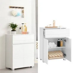 VASAGLE Badkommode »BBK140W01«, Badezimmerschrank, Sideboard mit Schublade, Badezimmer, Flur, 60 x 30 x 80 cm, weiß