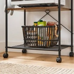 VASAGLE Servierwagen »KKS022B01«, Beistelltisch, Metallregal, Küchenhelfer, mit Rollen, 3 Ablagen, und 6 Haken, Vintage-Look -Vasagleau Geschaft 2c1afc4e 5caf 41a6 ad8c 8a58b91f6305