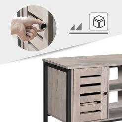 VASAGLE Lowboard »LTV43BX / MB«, TV-schrank, Fernsehtisch, mit 2 Schränken und 2 Regalebenen, 110 x 40 x 50 cm, Industrie-Design Greige-Schwarz, Vintage -Vasagleau Geschaft 2c41effd 3af9 4f46 aab8 1a1ad6128f70