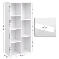 VASAGLE Bücherregal »LBC27NL LBC27WT LBC27BX«, Würfelregal, Standregal, eichefarben Natur, Vintage, Weiß -Vasagleau Geschaft 2d402292 8d76 4840 b833 6974f67db259