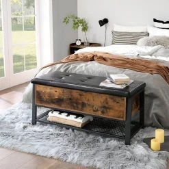 VASAGLE Sitzbank »LSB47BX LSB047B03«, Sitzbank, Eisen, vintage Haselnussbraun