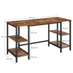 VASAGLE Schreibtisch »LWD54X«, Bartisch, Bürotisch, Computertisch, große Tischoberfläche, Arbeitszimmer, 137 x 55 x 75 cm, vintage -Vasagleau Geschaft 30d98799 d523 478c b599 e438f9088385