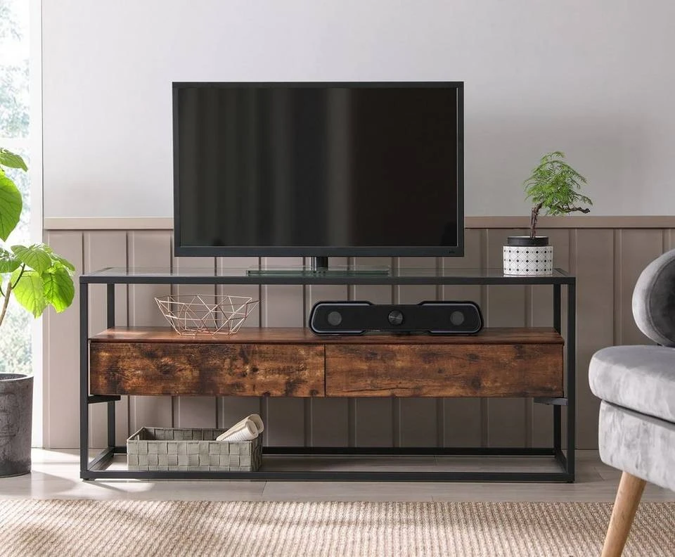 VASAGLE Lowboard »LTV051B01«, TV-Regal, Fernsehtisch, Couchtisch, Glastisch, vintage 3 VASAGLE Lowboard »LTV051B01«, TV-Regal, Fernsehtisch, Couchtisch, Glastisch, vintage