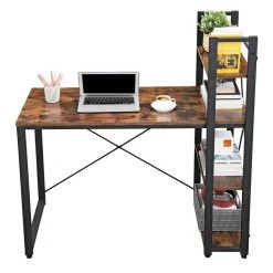 VASAGLE Schreibtisch »LWD48X«, Computertisch, 120 cm langer, Regalböden rechts oder links, Bürotisch, einfache Montage, stabil, Industrie-Design -Vasagleau Geschaft 341d7c05 47f5 46d6 9824 4a9e364ee591