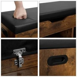 VASAGLE Schuhbank »LHS30«, Sitzbank, gepolstert, 3 offene Fächer, mit Stauraum, bis 150 kg belastbar Vintage, Weiß -Vasagleau Geschaft 35afb114 02cb 4d7f b252 31168c95946b