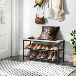 VASAGLE Schuhbank »LBS73 LBS74 LBS078«, Schuhregal mit Sitzfläche, Schuhablage, Flur, verschiedene Größen, vintage Grau -Vasagleau Geschaft 35f305c3 3c32 4dcc 8ce8 bfc5afc840c3