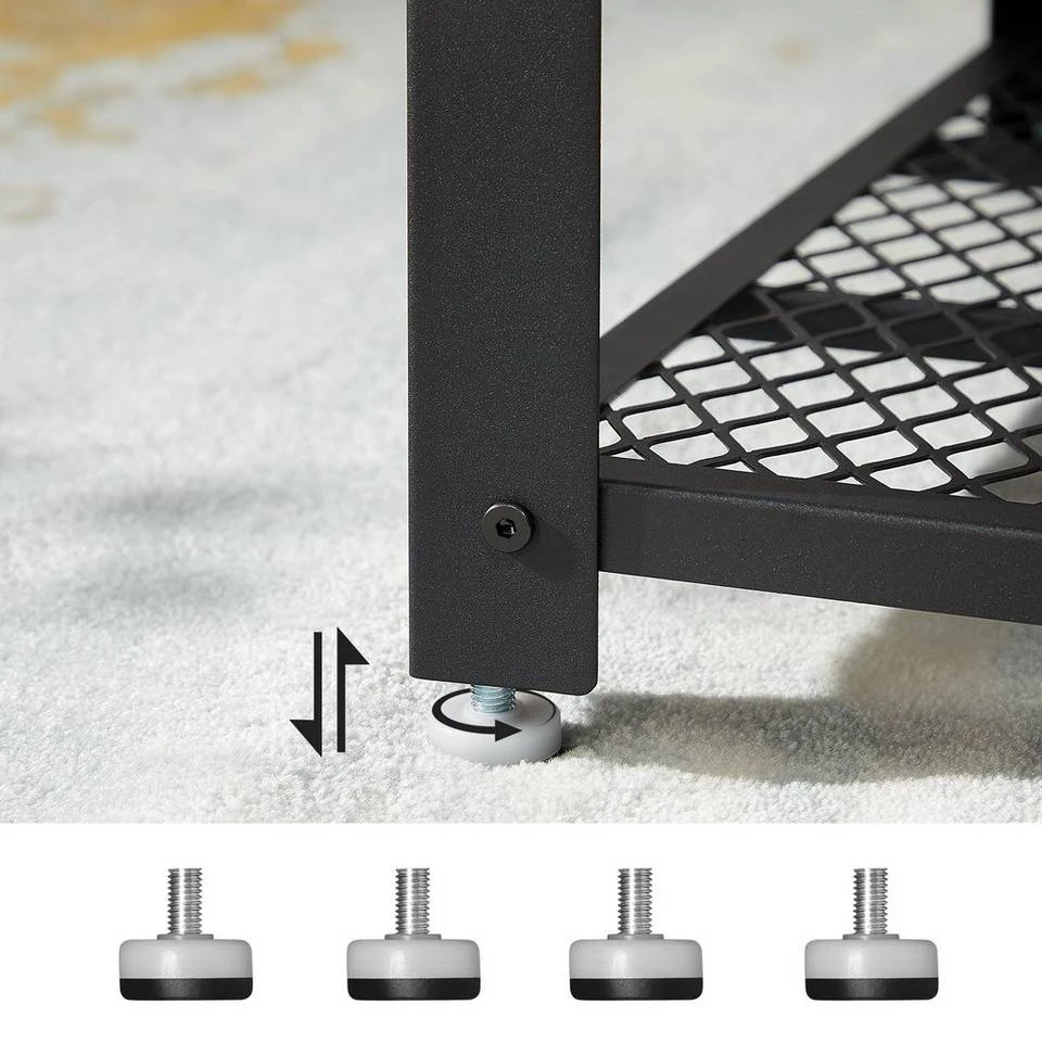 VASAGLE Couchtisch »LCT61«, Fernsehtisch mit großer Ablage, rautenförmiges Gitter, schwarzes Gestell, 106,2 x 60,2 x 45 cm Grau, Vintage 9 VASAGLE Couchtisch »LCT61«, Fernsehtisch mit großer Ablage, rautenförmiges Gitter, schwarzes Gestell, 106,2 x 60,2 x 45 cm Grau, Vintage – Bild 7