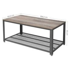 VASAGLE Couchtisch »LCT61«, Fernsehtisch mit großer Ablage, rautenförmiges Gitter, schwarzes Gestell, 106,2 x 60,2 x 45 cm Grau, Vintage 29 VASAGLE Couchtisch »LCT61«, Fernsehtisch mit großer Ablage, rautenförmiges Gitter, schwarzes Gestell, 106,2 x 60,2 x 45 cm Grau, Vintage -Vasagleau Geschaft 36216794 1676 4206 a67f d32906a30e37