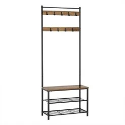 VASAGLE Garderobenständer »HSR41«, Kleiderständer mit Schuhablagen, vintage Grau, Walnussbraun -Vasagleau Geschaft 36848586 cb20 4b41 8bf5 119ba680987c