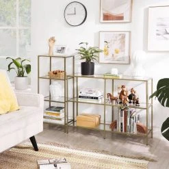 VASAGLE Standregal »LGT28G LGT028B61«, Badezimmerregal, Küchenregal, Flurregal, stabil, einfacher Aufbau, Wohnzimmer, Schlafzimmer Goldfarben, Schwarz 22 VASAGLE Standregal »LGT28G LGT028B61«, Badezimmerregal, Küchenregal, Flurregal, stabil, einfacher Aufbau, Wohnzimmer, Schlafzimmer Goldfarben, Schwarz -Vasagleau Geschaft 37ef206b eb4a 4219 a02b bfaa4c78e4af