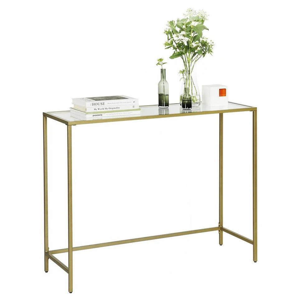 VASAGLE Konsolentisch »LGT26G LGT026A02 LGT026B01«, Beistelltisch, Sofatisch stabil, Glastisch, Wohnzimmer Roségold, Goldfarben, Schwarz 7 VASAGLE Konsolentisch »LGT26G LGT026A02 LGT026B01«, Beistelltisch, Sofatisch stabil, Glastisch, Wohnzimmer Roségold, Goldfarben, Schwarz – Bild 5