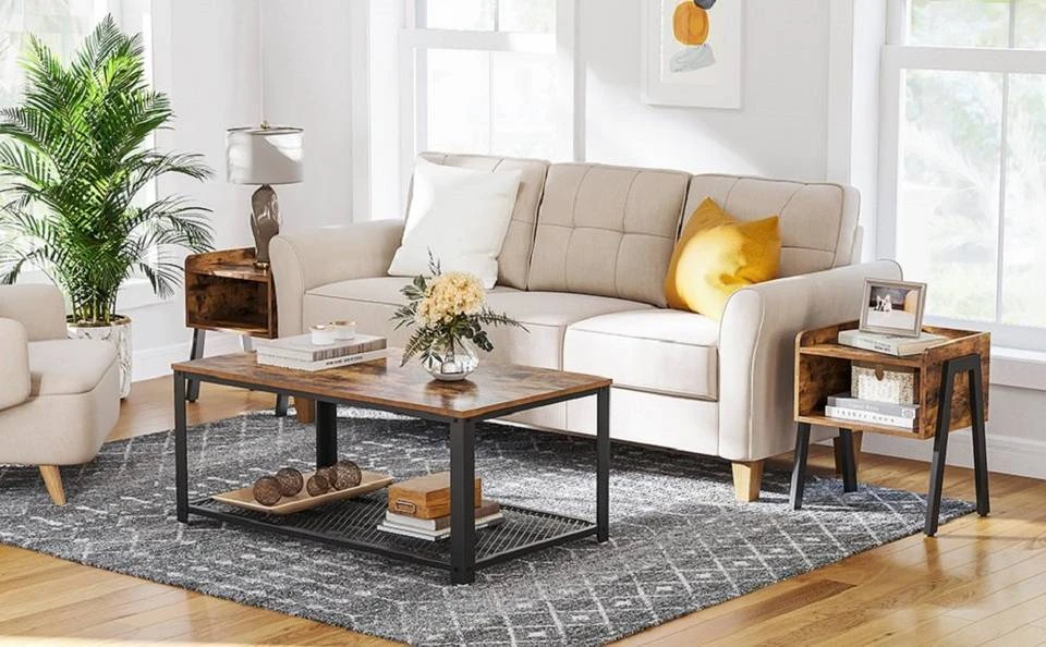 VASAGLE Nachttisch »LET54X LET799B01« (1-St), Beistelltisch, stapelbarer Nachtschrank, Metallbeine, vintage 14 VASAGLE Nachttisch »LET54X LET799B01« (1-St), Beistelltisch, stapelbarer Nachtschrank, Metallbeine, vintage – Bild 12