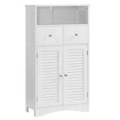 VASAGLE Badkommode »BBC145W01«, Kommode mit 2 Türen, 2 Schubladen, Hoch 108 cm, verstellbare Regalebene, skandinavischer Stil, weiß -Vasagleau Geschaft 3b611d91 4542 4790 a9d6 4490b1c007f6